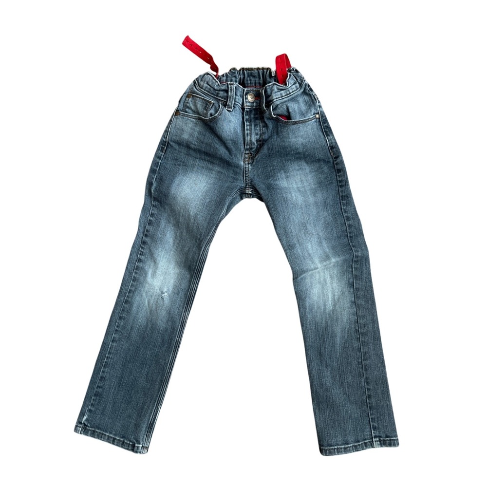 Wrangler WRG Jeans Co Boys 8 Slim Blue Denim Adjustable Waist Straight Leg Jeans
